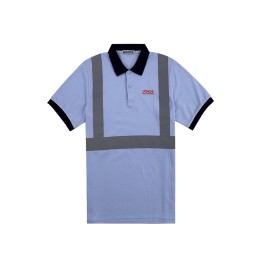 Bulk order blue short-sleeved polo shirt industrial uniforms Customized embroidered LOGO contrast collar industrial uniforms Industrial Uniform Center D377 Bulk order blue short-sleeved polo shirt industrial uniforms Customized embroidered LOGO contrast collar industrial uniforms Industrial Uniform Center D377